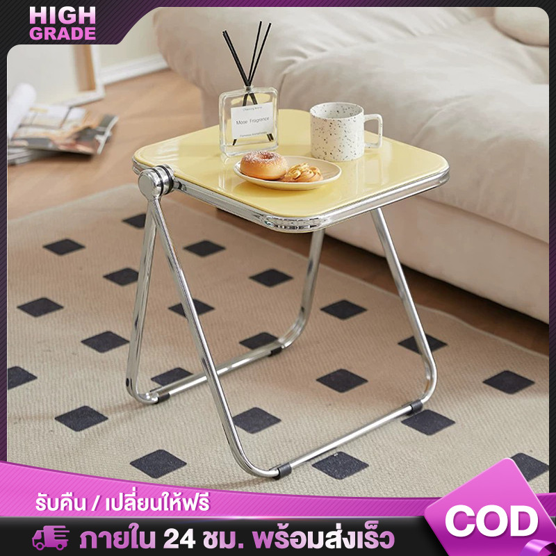 จัดส่งทันที ยี่ซี ยุคกลางนอร์ดิกที่เรียบง่ายมือถือโต๊ะกาแฟย้อนยุคพาร์ทเมนท์ขนาดเล็กกาแฟสร้างสรรค์โซฟาชั้นวางข้างเตียงห้องนั่งเล่นในครัวเรือนในตะ