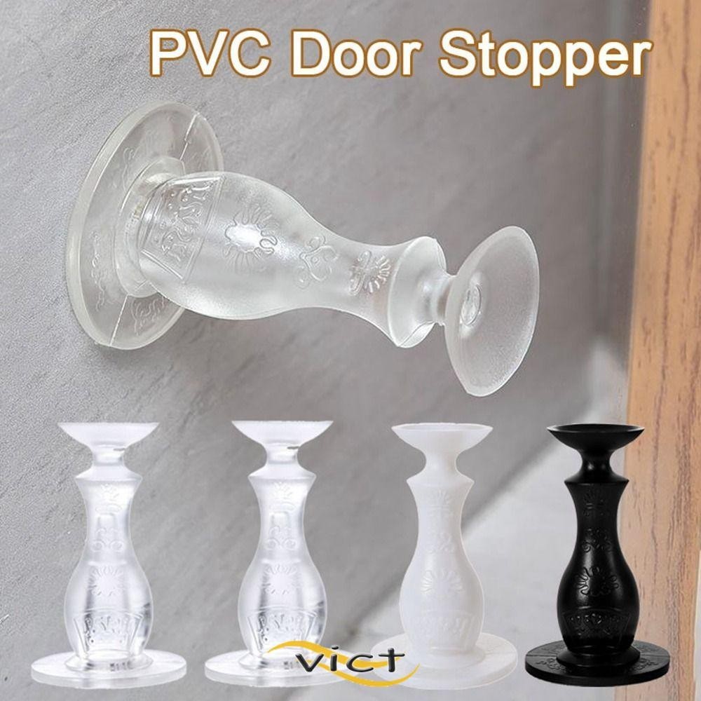 ที่ยึดพื้น VICT ตัวป้องกันผนังซิลิโคน ตัวกั้นประตู แบบมีกาวในตัวป้องกันการชนกันของประตูดูดที่แข็งแกร่งบ้าน