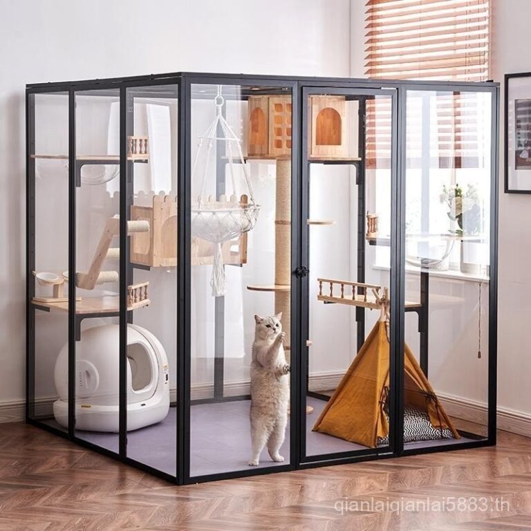 บ้านแมว Meow Lis กรอบอลูมิเนียม กรงแมวขนาดใหญ่พิเศษ บ้านแมวพื้นที่ว่าง ร้านขายสัตว์เลี้ยง ห้องกระจกหรูหราในร่ม