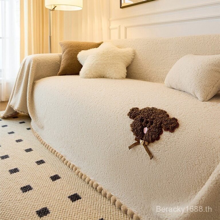 รายการที่แนะนำ หมอนโซฟาขนฟูสไตล์ครีม 2025 ผ้าคลุมโซฟาแบบเต็ม ผ้าห่มโซฟา ความรู้สึกหรูหรา ผ้าคลุม หมอน