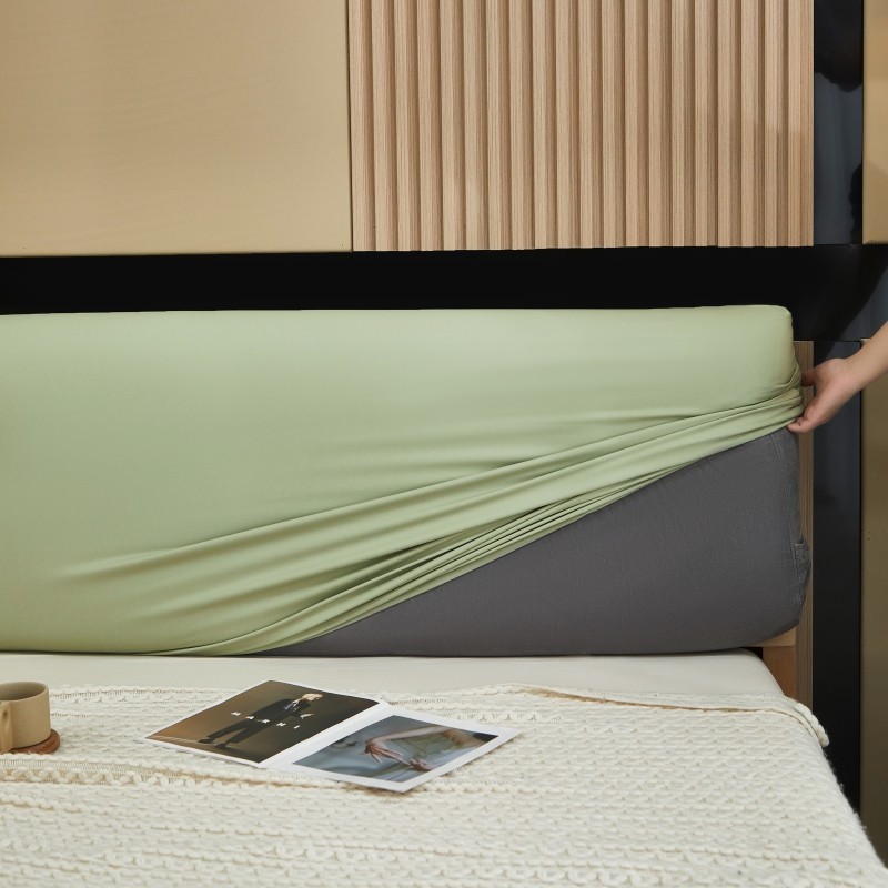 ใหม่หนังยืด เฮดท็อป สีทึบกรณีกันน้าราชินีกษัตริย์หัวเตียงออกแบบธรรมดา