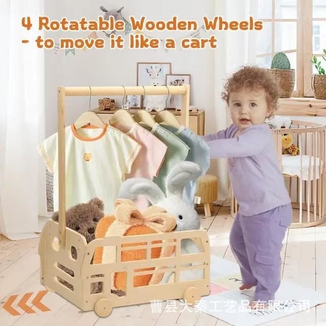 คัดสรรระดับพรีเมียม ตะกร้าเก็บของเด็ก ไม้ กล่องเก็บเสื้อผ้าเด็กแรกเกิด กล่องเก็บของแขวน กล่องของเล่นเด็กมีล้อ