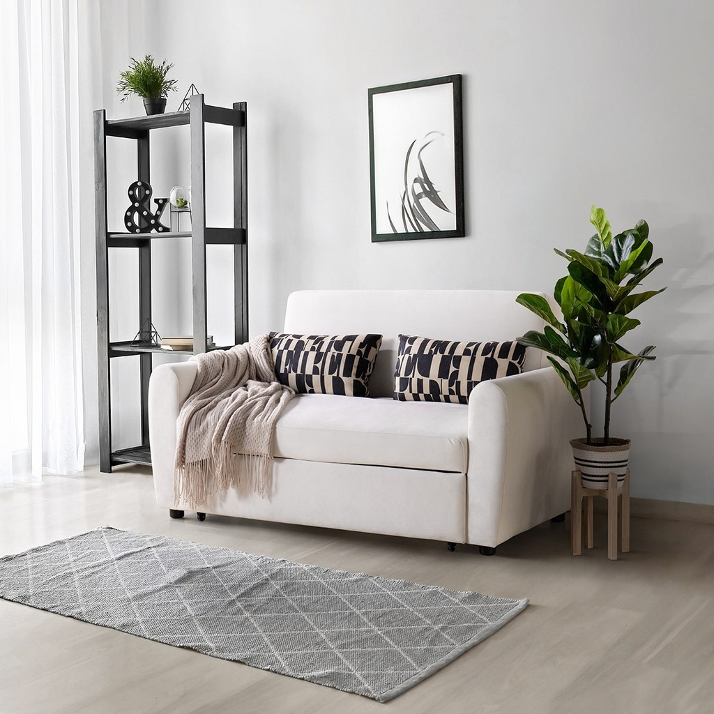 SB Design Square Elle Decor โซฟาเบด 2 ที่นั่ง รุ่น Buddy สีครีม 160x97x91 ซม แบรนด์ ELLE DECOR X SB DESIGN SQUARE