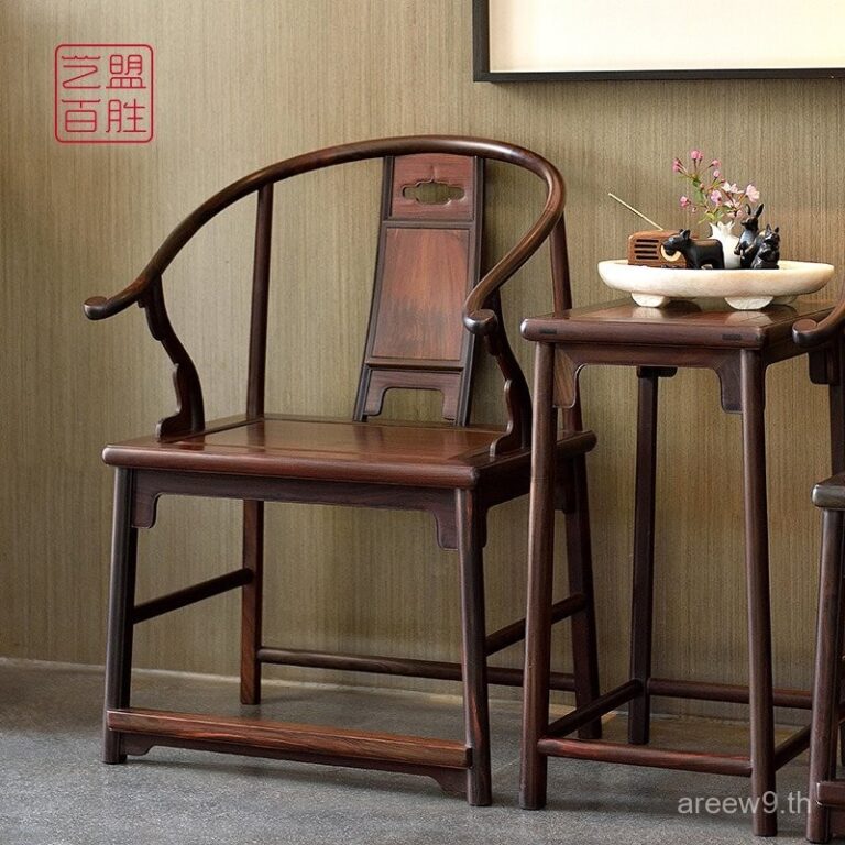 ยี่เหมิง ไป่เซิง เหมือง สไตล์ เฟอร์นิเจอร์ไม้จันทน์แดง เก้าอี้วงกลม Ansiyuan เก้าอี้เจ้าของไม้เนื้อแข็งจีน Jiaozhi Huangtan