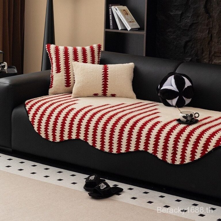 คัดสรรระดับพรีเมียม หมอนอิงโซฟาสไตล์นอร์ดิกหรูหราเบา ฤดูใบไม้ร่วงฤดูหนาว ไม่ลื่นและกันฝุ่น ปกโซฟาไม่สม่ำเสมอ ขนฟูหนา