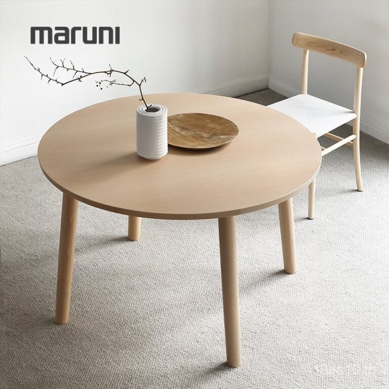 โต๊ะรับประทานอาหารกลมไม้เนื้อแข็ง MARUNINaoto Fukasawaสไตล์นอร์ดิกHIRO นำเข้าจากญี่ปุ่นมีในสต็อก