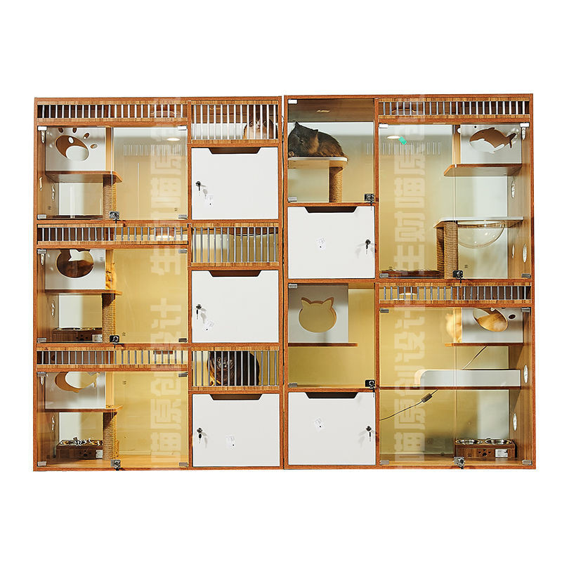 การประกันคุณภาพ Pet Cabinet Cat Villa Solid Wood Cat Cage Cat Delivery Room Breeding Cabinet Lu