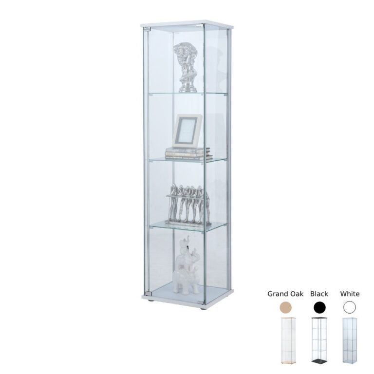 INDEX LIVING MALL ตู้โชว์กระจก รุ่นกลอรี่ ขนาด 425 ซม สีขาวสีดำและสีแกรนด์ โอ๊ค
