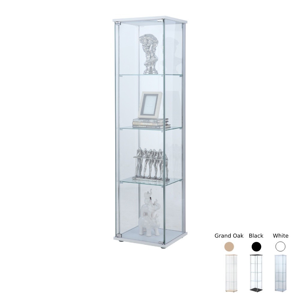 INDEX LIVING MALL ตู้โชว์กระจก รุ่นกลอรี่ ขนาด 425 ซม สีขาวสีดำและสีแกรนด์ โอ๊ค