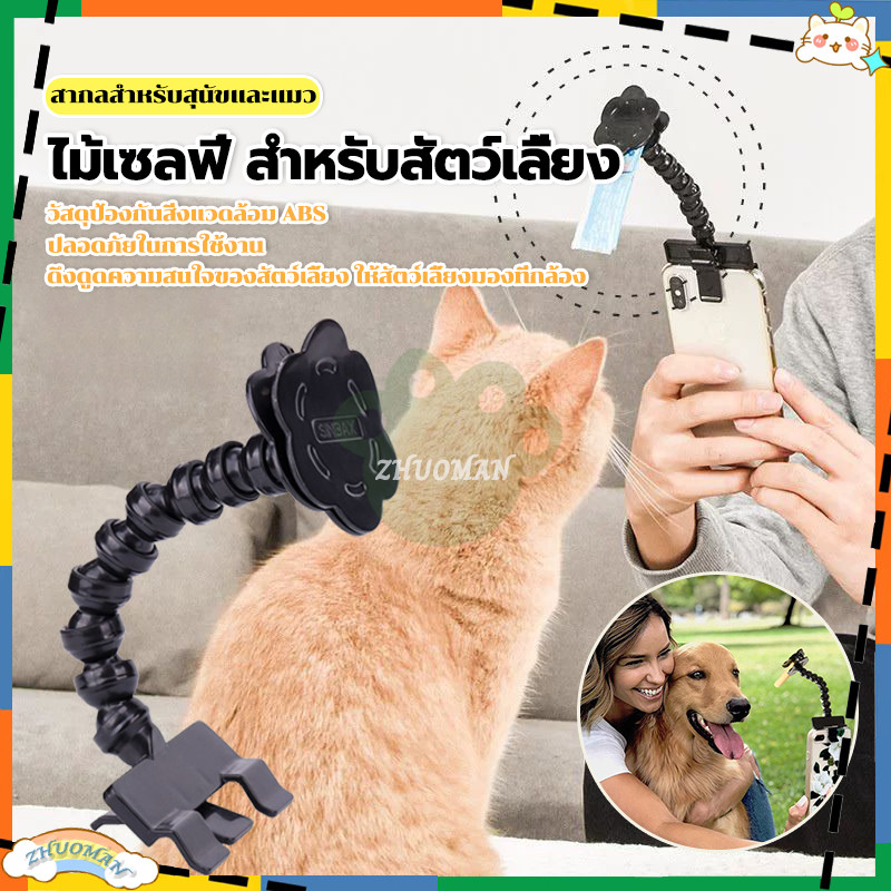 ไม้เซลฟี่ สำหรับสัตว์เลี้ยง ถ่ายรูปสัตว์เลี้ยง คลิปไม้เซลฟี่ พับได้มา อุปกรณ์สัตว์เลี้ยง สาหรับสัตว์เลี้ยง สุนัข แมว
