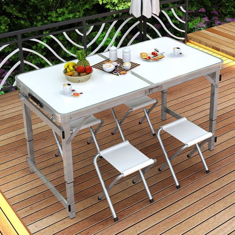 โต๊ะและเก้าอี้พับกลางแจ้ง โต๊ะวางพื้น อลูมิเนียมอัลลอยด์ โต๊ะในครัวเรือน