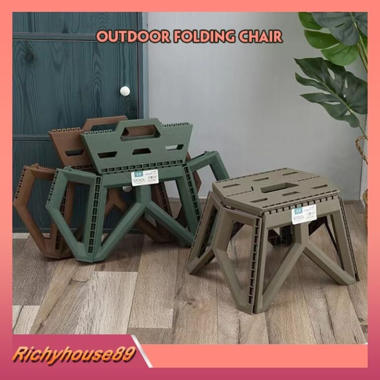 เก้าอี้พับ พลาสติก กลางแจ้ พับได้ แบบพกพา เก้าอี้ตกปลา สตูลเหลี่ยม ตั้งแคมป์ อุจจาระกลางแจ้ง J145