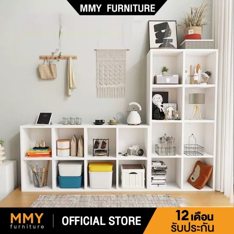 MMY ความจุสูง เปิดชั้นวางจอแสดงผล 1209060cm สีขาว ชั้นหนังสือ ติดตั้งง่าย bookshelf ชั้นวางของเล่น