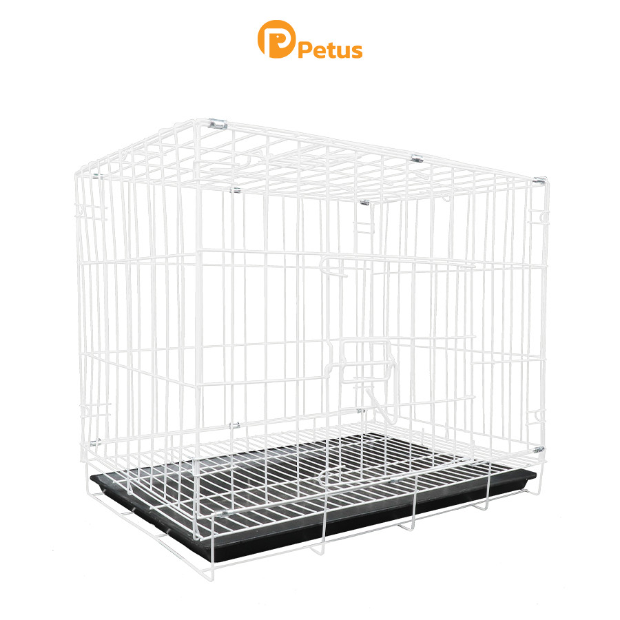 New กรงสีด้าน กรงสุนัข พับได้ กว้าง 506070 cm ซี่ห่าง 4 ซม กรงน้องหมา น้องแมว แถมถาดรองสีดำ