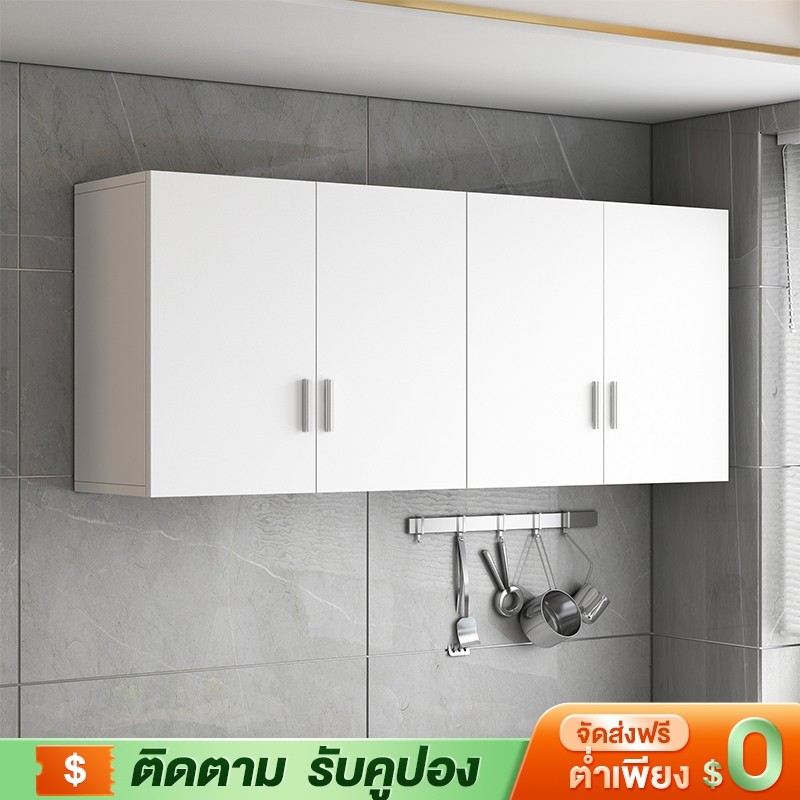 YYM ตู้เก็บของ ตู้เก็บของติดผนัง ตู้ติดผนัง ทำจากไม้ มั่นคงมาก ตู้เก็บของในครัว