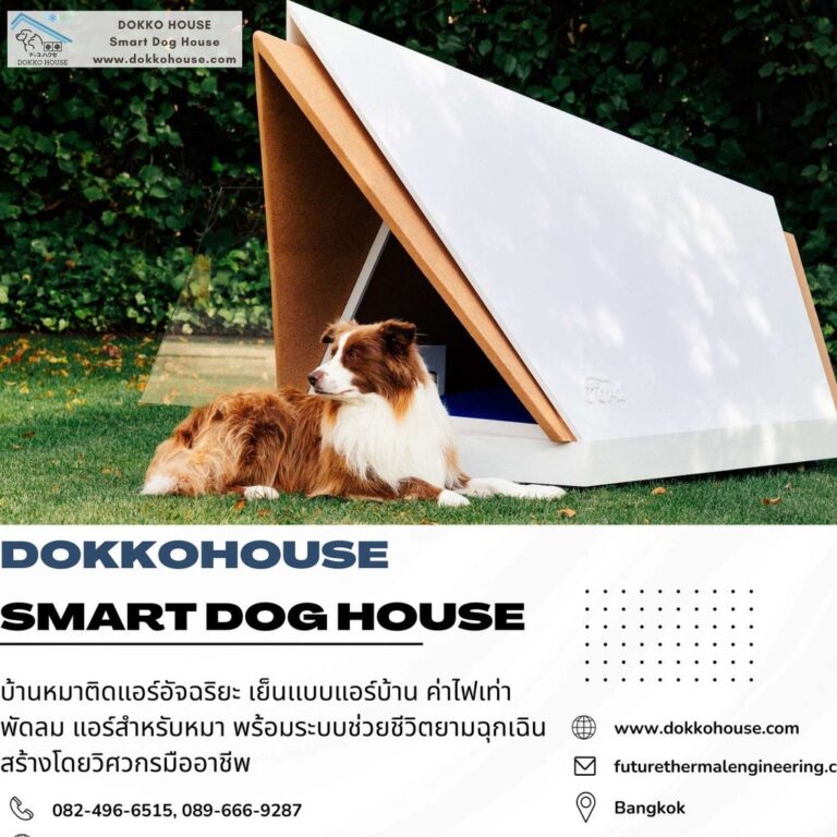 บ้านหมาติดแอร์อัจฉริยะ DOKKO HOUSE เย็นเเบบแอร์บ้าน ค่าไฟเท่าพัดลม ไฟดับแอร์ติด