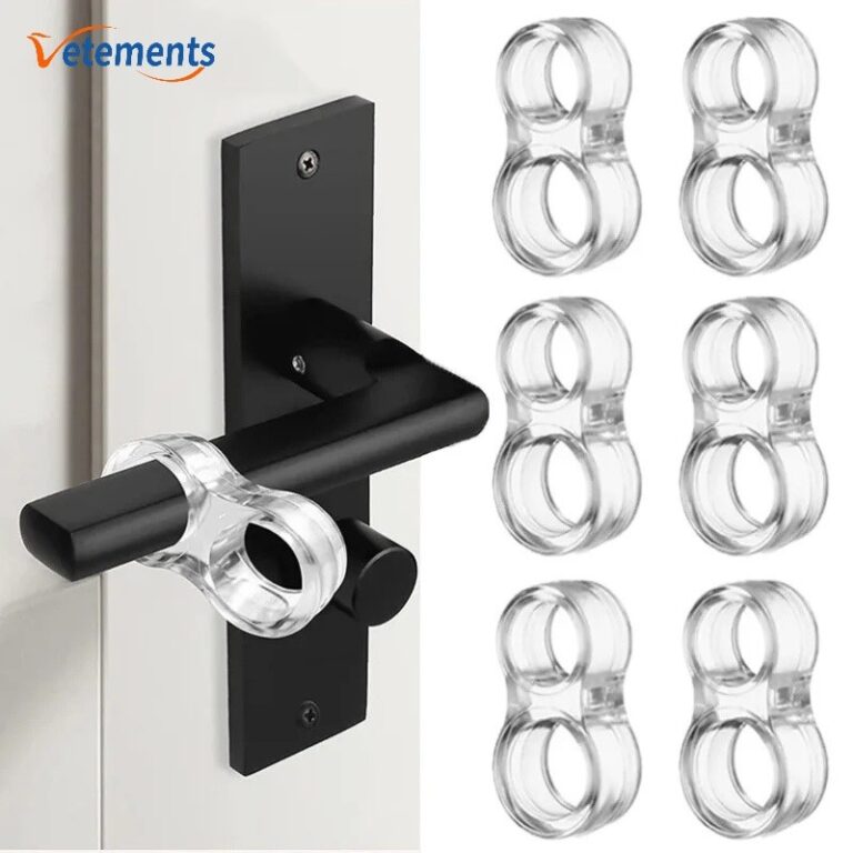 มือจับประตู กันชน ใช้ซ้าได้ แผ่นกันกระแทก ลูกบิดประตู PVC ใส สีดา อุปกรณ์ฮาร์ดแวร์ในครัวเรือน