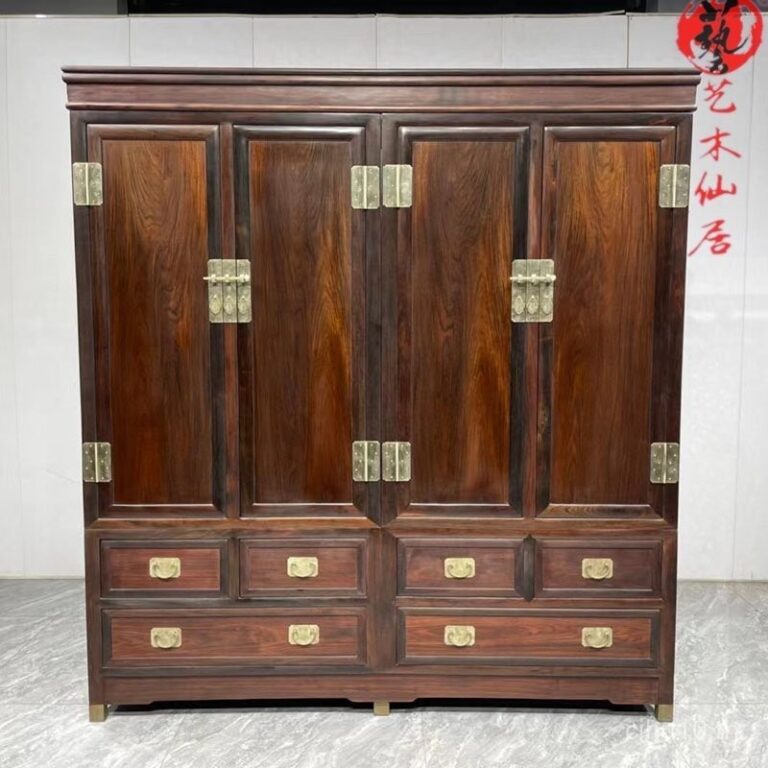 Dahong Rosewood สไตล์จีนไม้เนื้อแข็ง Crosstoe Dalbergia ตู้เสื้อผ้าประหยัด Locker Tea Room เฟอร์นิเจอร์ตู้คลาสสิก