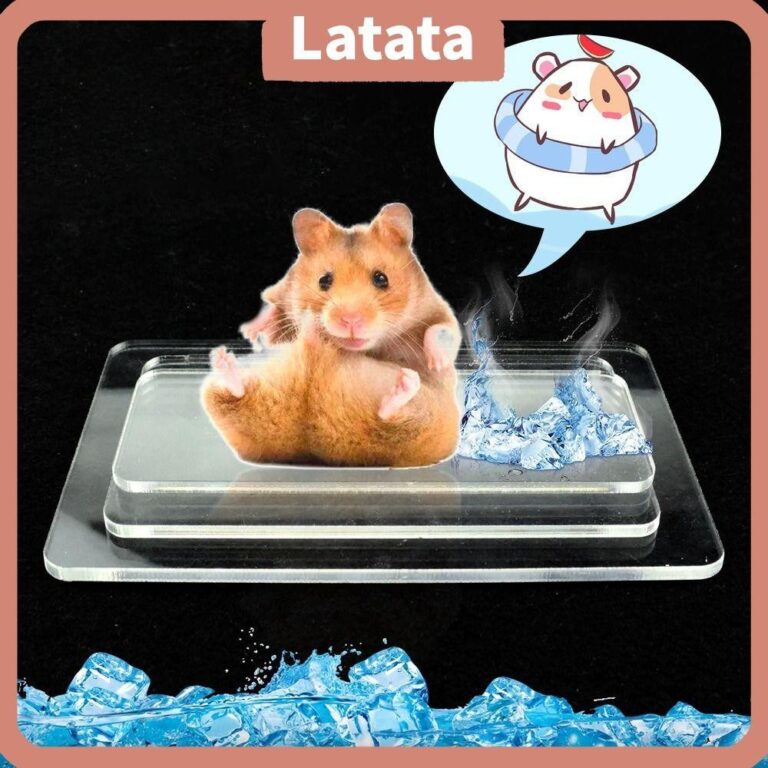 กระดานทาความเย็นหนูแฮมสเตอร์ LATA อุปกรณ์กระต่ายหนูแฮมสเตอร์สีเงิน กระดานทาความเย็นสาหรับสัตว์เลี้ยง แผ่นน้าแข็งสาหรับสัตว์เลี้ยงอลูมิเนียมเย็น