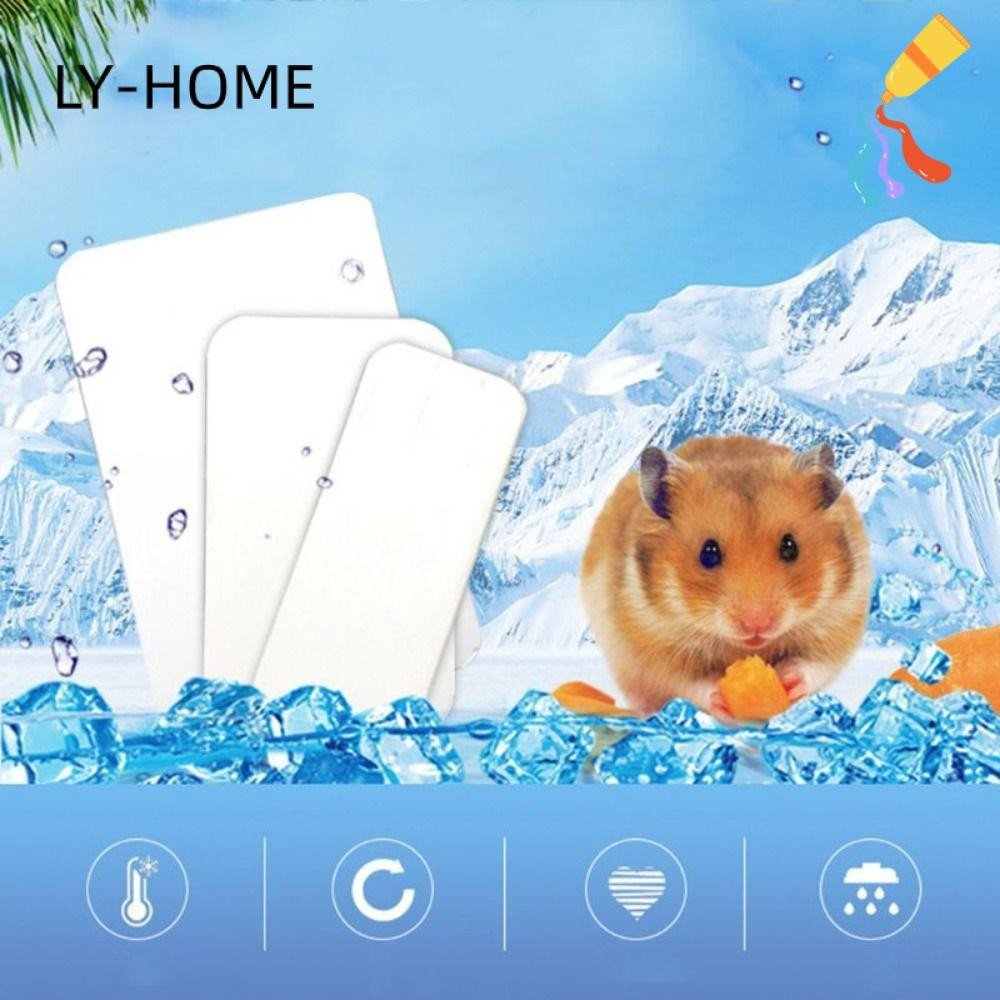 เหลียวหยิง แผ่นทาความเย็นหนูแฮมสเตอร์ แผ่นทาความเย็นสาหรับสัตว์เลี้ยงอลูมิเนียมสีเงินพลาสติก อุปกรณ์กระต่ายหนูแฮมสเตอร์เย็นแผ่นน้าแข็งสัตว์เลี