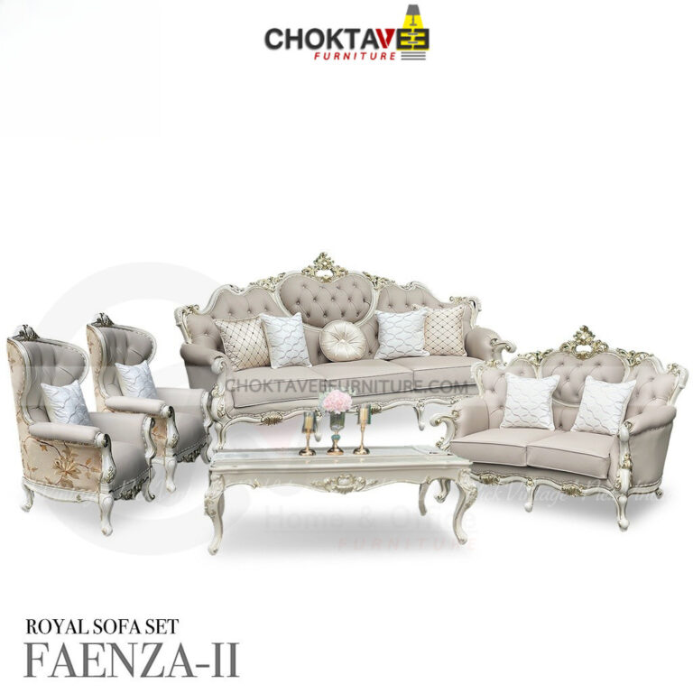 ชุดโซฟาหลุยส์ 5ชิ้น 3211ที่นั่งโต๊ะกลาง White Titanium Series รุ่น TSFLVSET FAENZAII Pick Collection