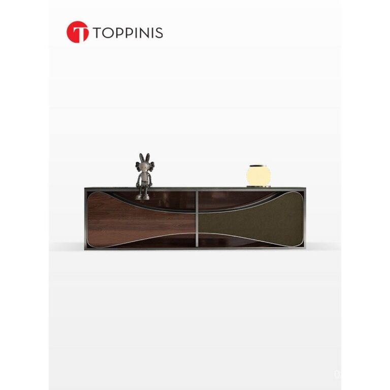 ตู้ข้างหินไมโครคริสตัลไลน์ Toppinis แสงธรรมชาติหรูหรา ตู้เก็บของติดผนังระดับสูง ห้องนั่งเล่น ตู้ข้างมินิมอลลิสต์อิตาลี