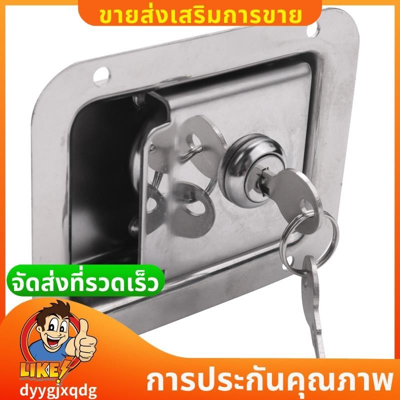 สลักพายพร้อมตัวล็อคและกุญแจล็อครถพ่วงสาหรับเดินทางสแตนเลส RV ประตูสลัก Heavy Duty Flush Mount Handle Latch