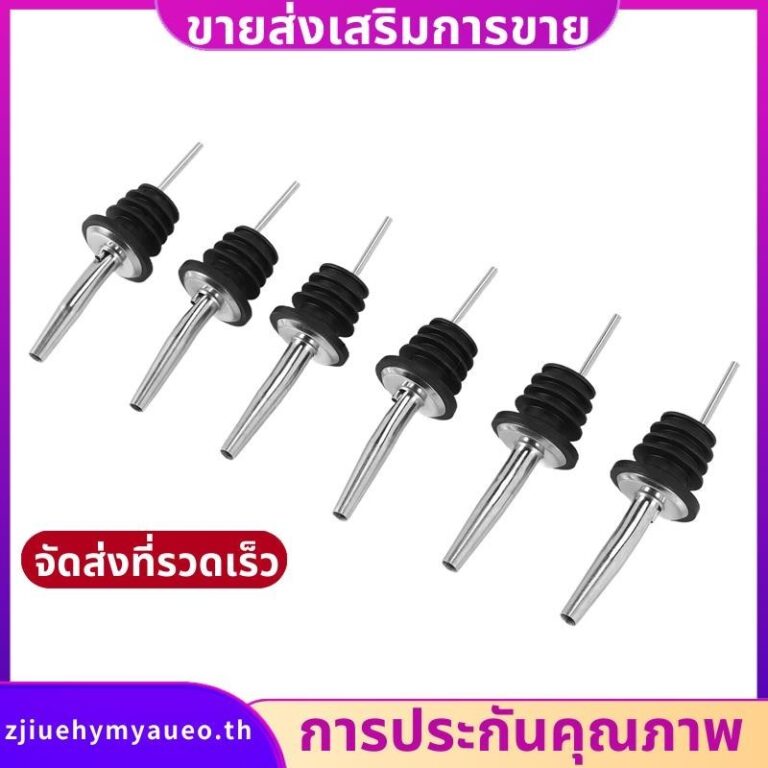 6 ชิ้นสแตนเลสวิญญาณขวดไวน์ Pourer Stopper เหล้าค็อกเทล zjiuehymyaueoth