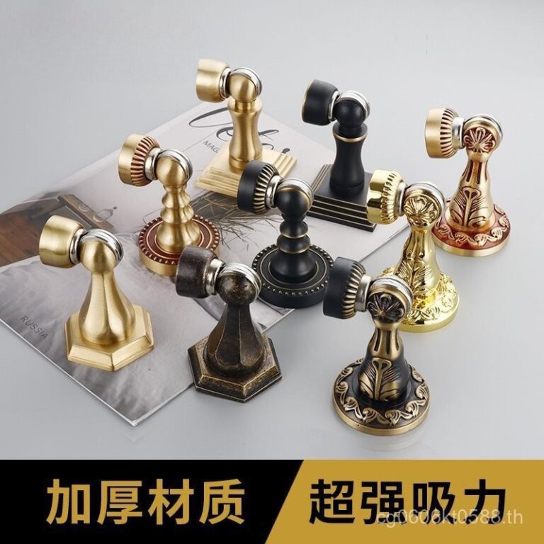 ประตูไม้ สีทองสดใส ตกแต่งติดผนัง ติดพื้น หยุดประตูสีส้ม สไตล์ยุโรปหรูหรา โปร่งใส แม่เหล็กแรงสูง ใช้ได้สองทาง หยุดพื้นวิลล่า S1AS