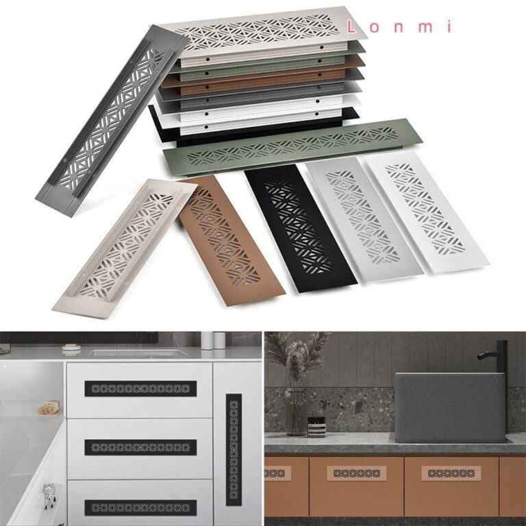 LONMI Vents Cover อลูมิเนียมอัลลอยด์ Louver Air Vent Decor ที่มีประโยชน์ Breathable ตาข่ายสี่เหลี่ยมผืนผ้า 5080 มม เครื่องช่วยหายใจ Grille Cover ฮาร์ดแวร์เฟอร์นิเจอร์
