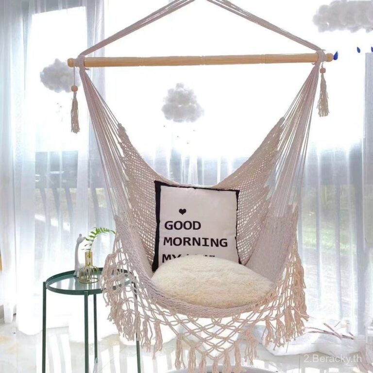 คัดสรรระดับพรีเมียม ชิงช้าตาข่ายโบฮีเมียน อุปกรณ์ถ่ายภาพกลางแจ้ง ตะกร้าแขวนในร่ม เก้าอี้แขวนตาข่ายผ้าฝ้าย