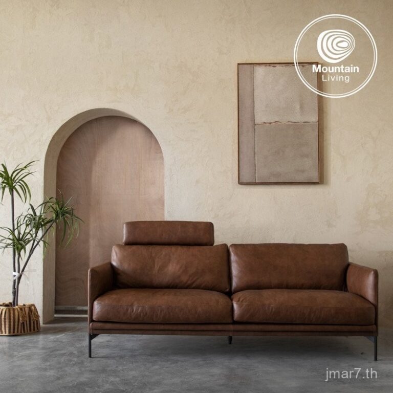 เงินอุดหนุนจากรัฐบาล MountainLiving โซฟาหนังวัวแท้ชั้นสูงนำเข้า เฟอร์นิเจอร์ห้องนั่งเล่นระดับพรีเมียม
