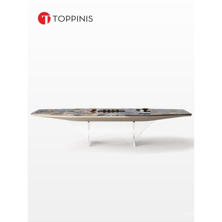 โต๊ะน้ำชาหินอ่อนธรรมชาติหรูหราเบาสำหรับห้องนั่งเล่น โต๊ะน้ำชาดีไซน์ไม่สม่ำเสมอสไตล์มินิมอลสำหรับวิลล่า