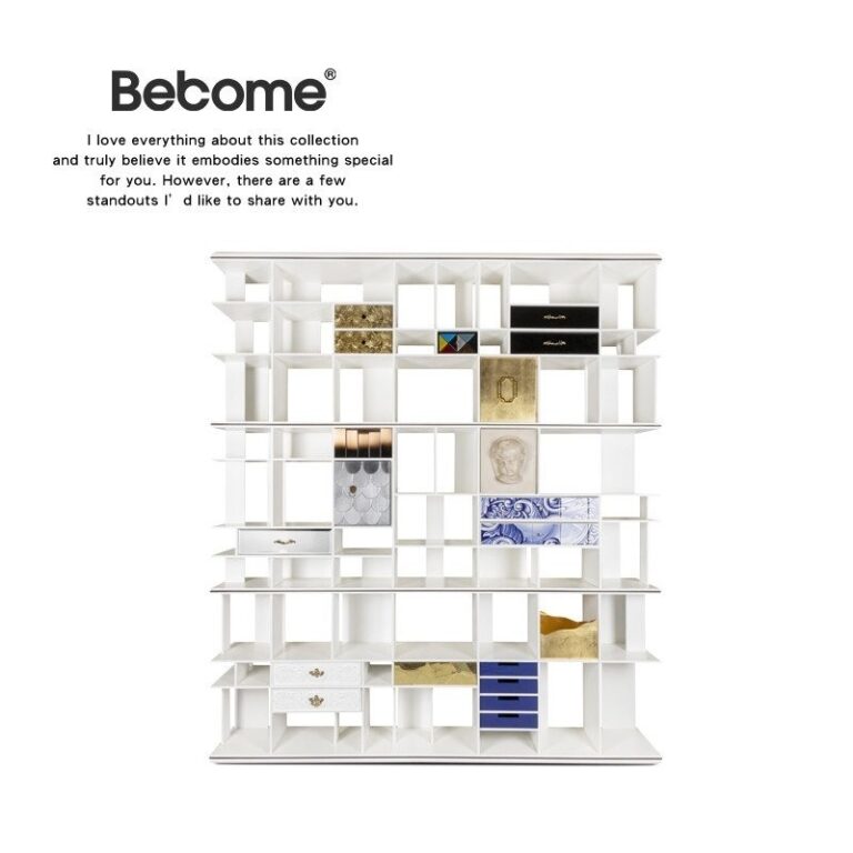 ชั้นวางโชว์ลิ้นชักสีขาว Yanshe โมเดิร์นเรียบง่าย ชั้นวางของหลายชั้นสำหรับห้องเรียน ชุดอุปกรณ์ครบชุด G