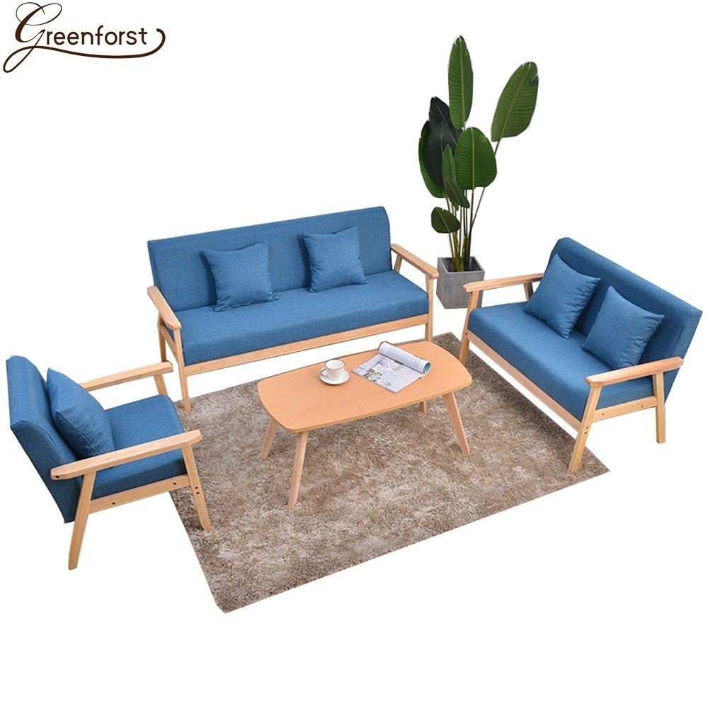 Greenforst โซฟาเก้าอี้ โซฟาสไตล์นอร์ดิก โซฟาไม้ รุ่น S2277