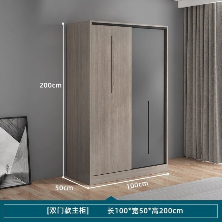 ตู้เสื้อผ้าไม้ Solid Modern OME ห้องนอนในครัวเรือนที่เรียบง่ายประตูบานเลื่อนตู้ Integral 2024 ใหม่ประหยัดการจัดเก็บข้อมูล