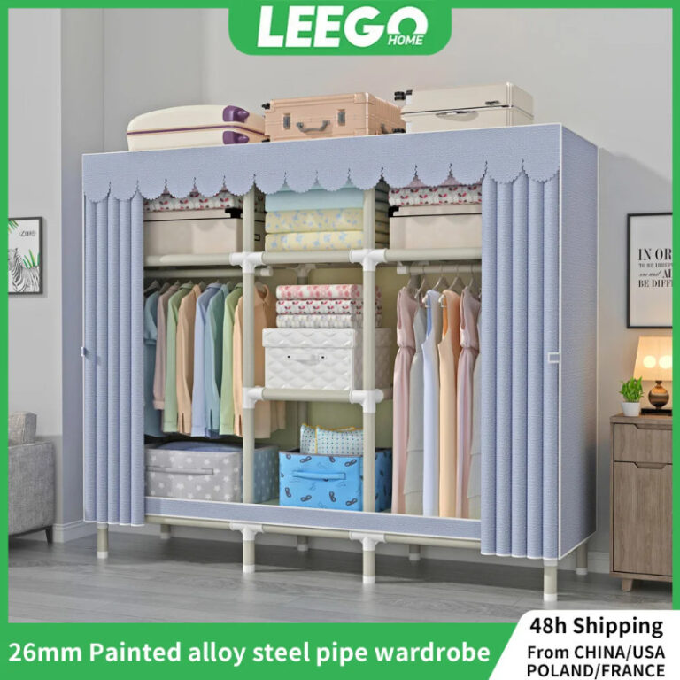 ขาตั้งท่อเหล็กแข็งสีเทาตู้เสื้อผ้าโต๊ะเครื่องแป้ง 105130145170205 250x45x170cm 26 มม