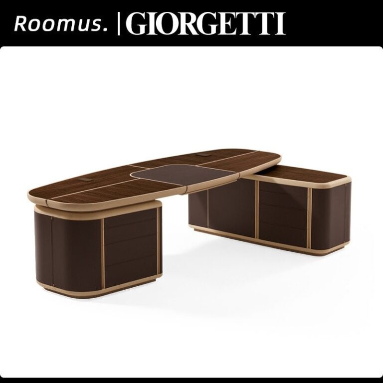 อิตาลีนำเข้า giorgetti Tycoon โต๊ะประธานาธิบดีโต๊ะผู้บริหารโต๊ะหนังอานม้า