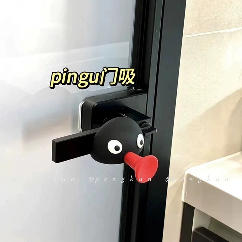 Pingu Penguin Door Stop มือจับประตูตกแต่งในครัวเรือน Entrance ประตูหยุดแม่เหล็ก AntiCollision ประตู AntiPinch มือ