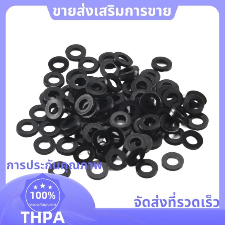 M3 x 6 มมx 1 มมไนลอนแบนฉนวนเครื่องซักผ้าปะเก็น Spacers สีดา 200PCSpaudnefth