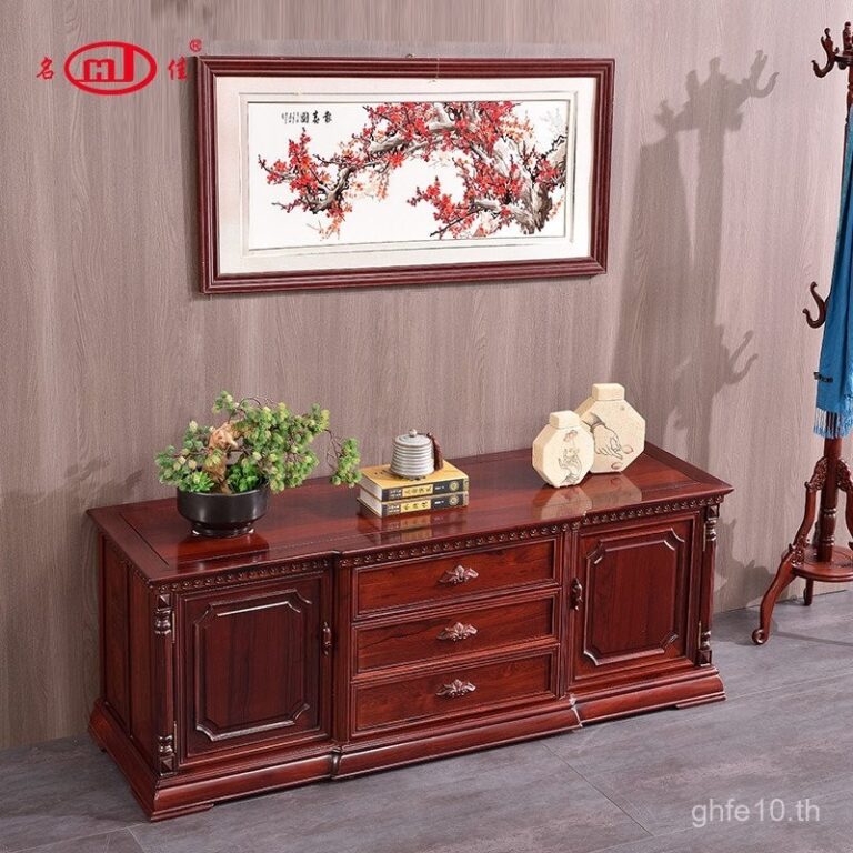 ตู้วางทีวีไม้แดงไม้พะยูงพม่า ตู้วางทีวีไม้แดงประเภทยางฮวา ตู้เสียงและภาพในห้องนั่งเล่น