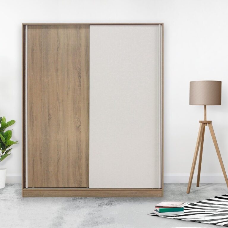 SB Design Square ตู้เสื้อผ้าบานเลื่อน ขนาด 160 ซม รุ่น Havin สีไม้อ่อน 160x60x200 ซม แบรนด์ KONCEPT FURNITURE