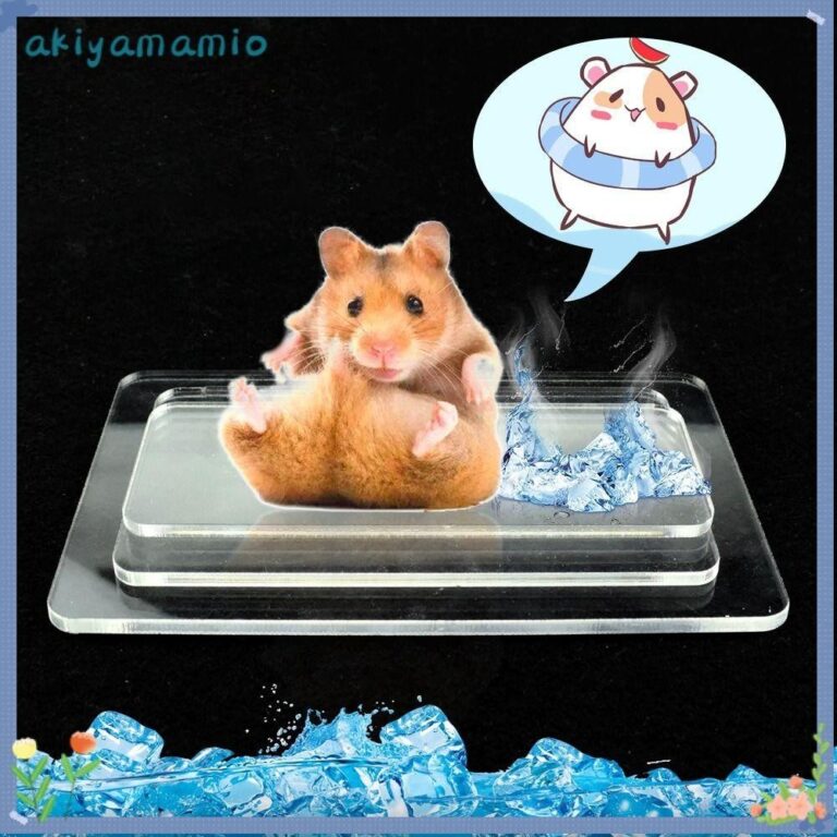 อากิยามามิโอะ แผ่นทาความเย็นหนูแฮมสเตอร์ แผ่นทาความเย็นสาหรับสัตว์เลี้ยงอลูมิเนียมสีเงินพลาสติก อุปกรณ์กระต่ายหนูแฮมสเตอร์เย็นแผ่นน้าแข็งสัตว์เลี