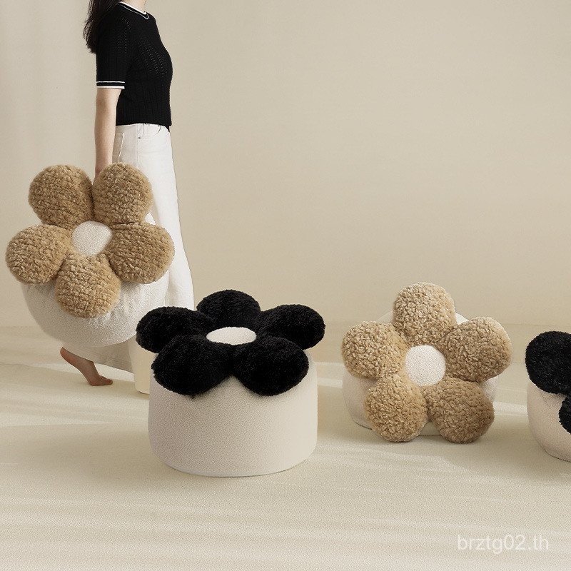 หมอนอิงดอกไม้สไตล์มินิมอลสมัยใหม่ เบาะนั่งยาวสำหรับฤดูร้อน เก้าอี้เปลี่ยนรองเท้าที่ทางเข้า เบาะพื้นหนาคุณภาพสูง