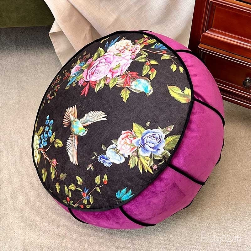 หมอนอิงพื้นห้องนั่งเล่น หมอนอิงกลมทาทามิสำหรับห้องนั่งเล่น ถอดซักได้ เบาะนั่งทำสมาธิที่หน้าต่างเบย์