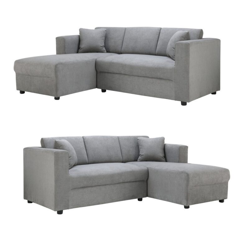 INDEX LIVING MALL โซฟาผ้า LShape รุ่นจิม สีเทาเลือกข้างLShapeได้