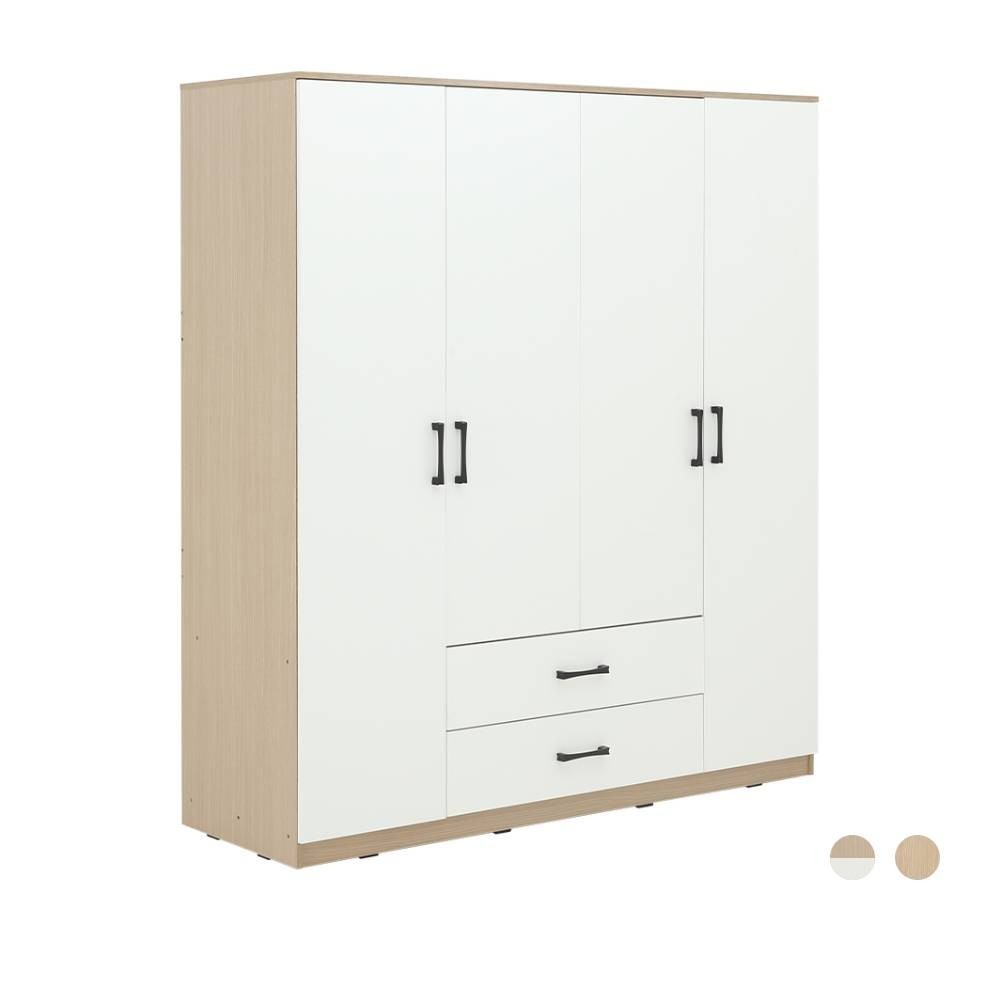 Furinbox ตู้เสื้อผ้า 4 บาน รุ่น FINCE ขนาด 160 ซม มี 2 สีให้เลือก