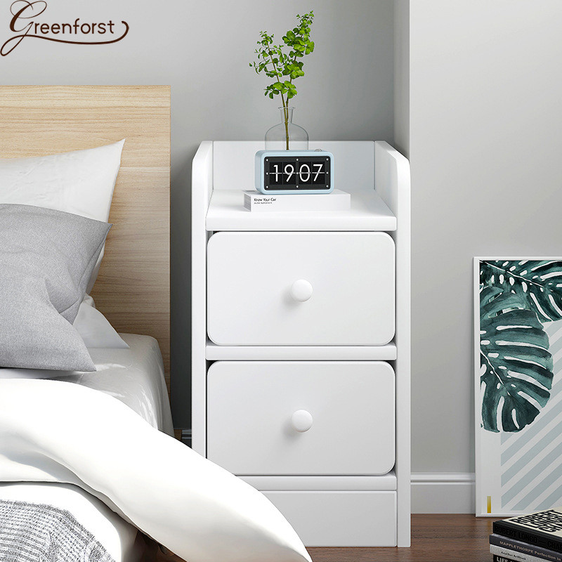 Greenforst ตู้หัวเตียง โต๊ะข้างเตียง ชั้นวางของข้างเตียง ชั้นวางของขนาดกะทัดรัดพร้อมลิ้นชัก รุ่น F2319