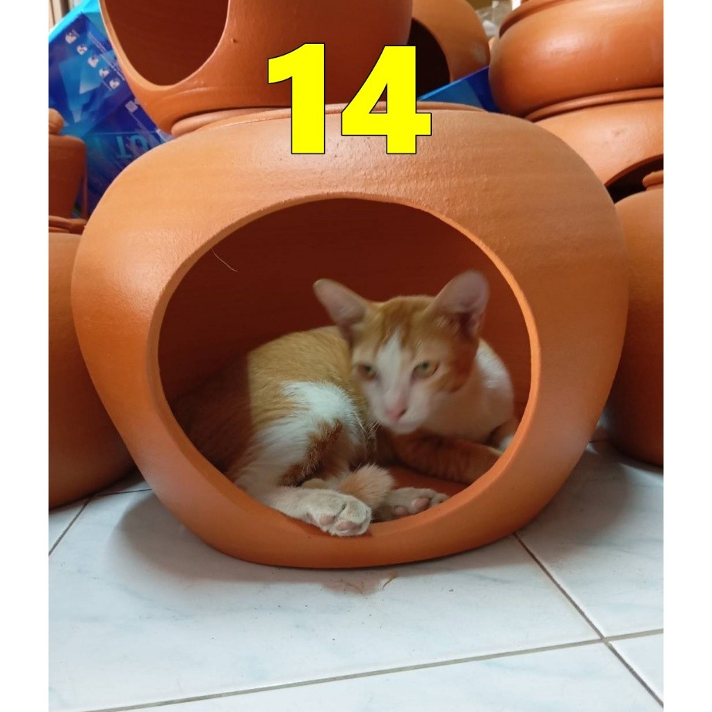 บ้านสัตว์ดินเย็นขนาด16นิ้ว น้องแมว กระต่าย มีฝาปิดด้านบน รับประกันระหว่างขนส่ง แตกร้าว เคลมส่งให้ใหม่ฟรี
