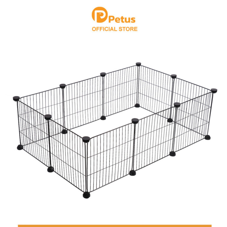 PetusNew กรงสีด้านกรงหมาพับได้ ซี่ห่าง 4 ซม กรงสุนัข แมว กระต่าย ขนาด 506070 cm สำหรับสัตว์เลี้ยง Cage